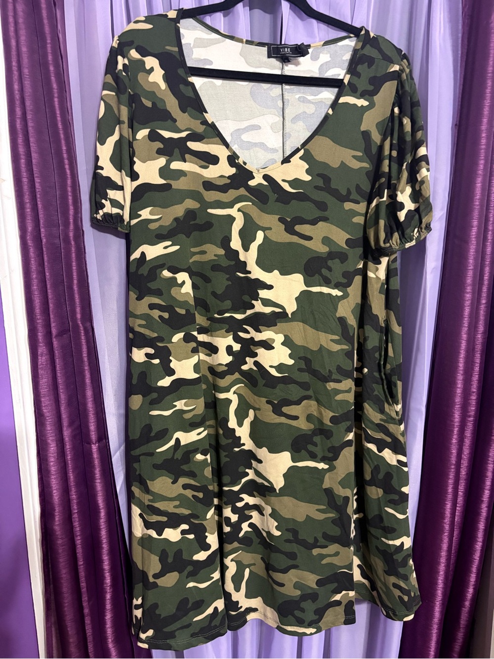 Camo dress with pockets